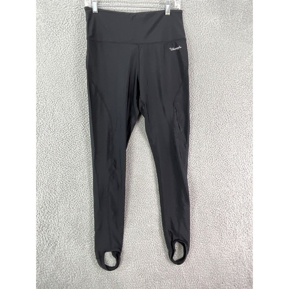 Ubestyle Stirrup Leggings Women XL Black UPF 50+ High Waist Athletic Yoga Swim